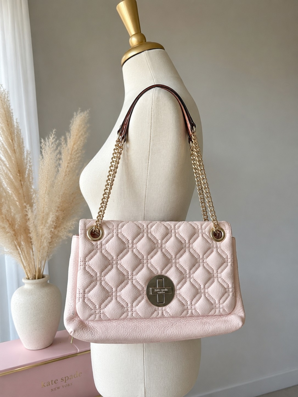 kate spade Quilted Blush Pink Chain-Handle Shoulder Bag